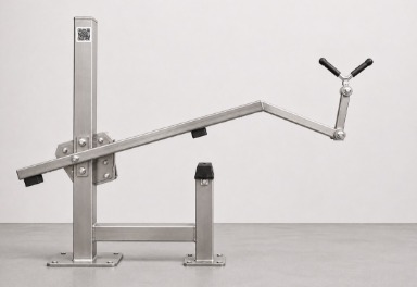 Aparelho de Biceps em Pé de Inox com Peso Seletor